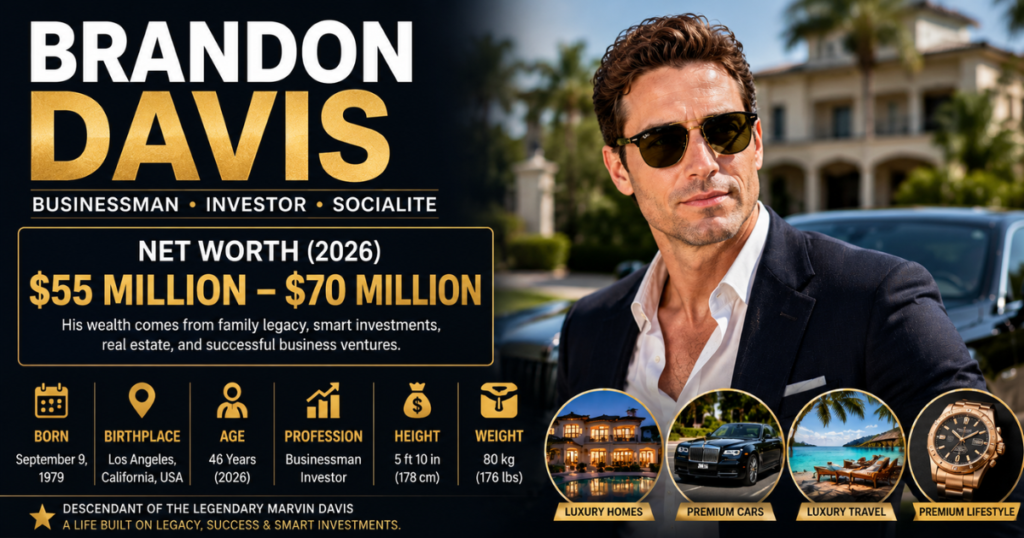 Brandon Davis net worth businessman portrait with luxury lifestyle in 2026