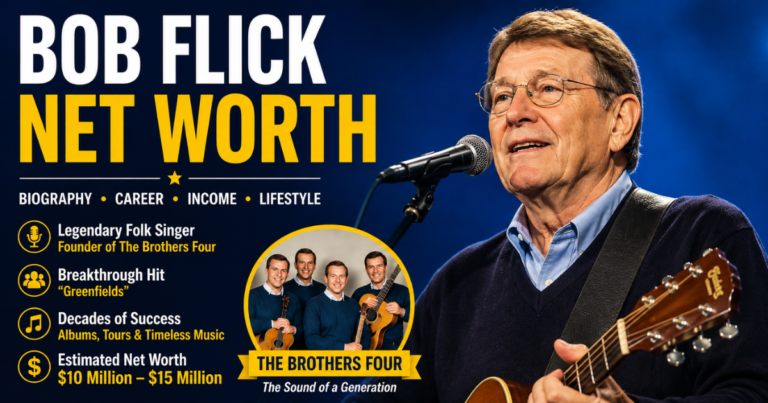 Bob Flick performing on stage with The Brothers Four during a live folk music concert